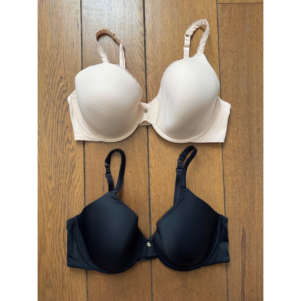 Pearl by Venus Full Coverage Underwire Bra Set Black Nude 40D Lot of 2 Z71023